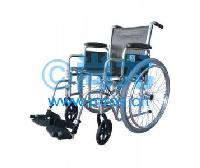 国产可拆手/活动脚架轮椅车 -点击放大