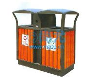 国产带烟蒂收集钢木垃圾桶(L980*W500*H950mm) -点击放大