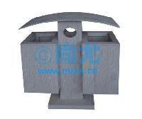 国产灰色钢木垃圾桶(L800*W400*H850mm) -点击放大