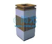 国产方形钢木垃圾桶(L350*W350*H900mm) -点击放大