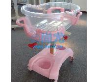 国产粉色ABS婴儿床(L850*W500*H780-980mm) -点击放大